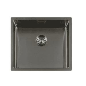 Lorreine 45SP-Gunmetal Luxe Enkele Keukenspoelbak Gun Metal 45 x 40 Onderbouw – Vlakbouw – Opbouw