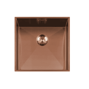 Lorreine 42WT-Copper Luxe Enkele Keukenspoelbak Copper 42 x 42 Speciaal Voor Inbouw In Stenen Blad Onderbouw