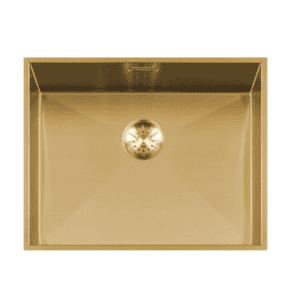 Lorreine 52WT-Gold Luxe Enkele Keukenspoelbak Goud 52 x 42 Speciaal Voor Inbouw In Stenen Blad Onderbouw