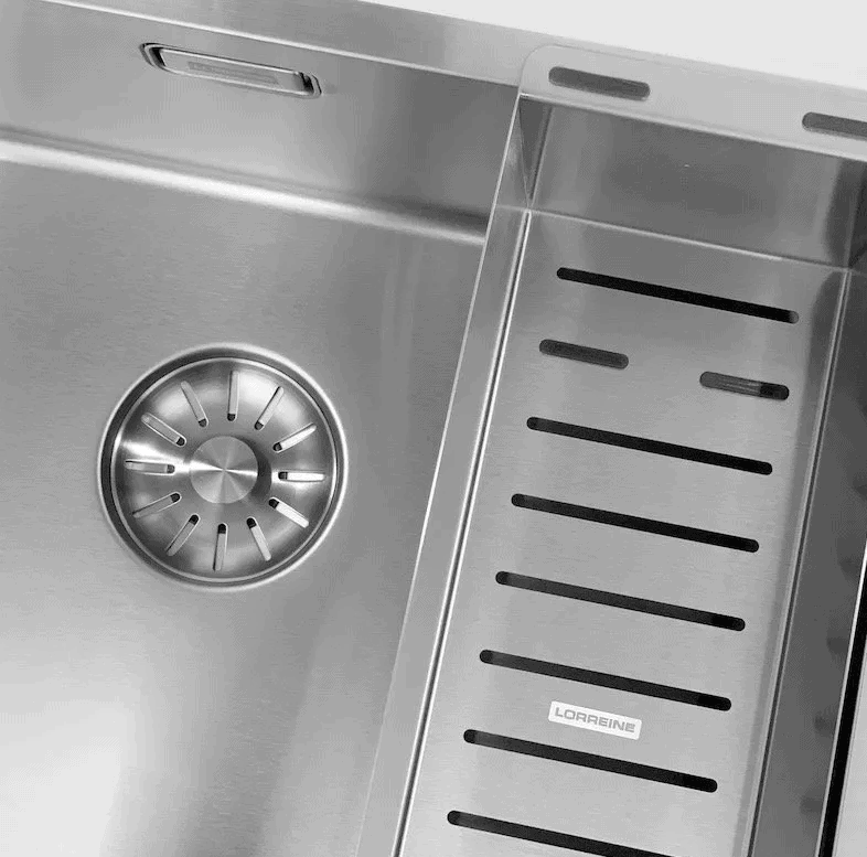 Lorreine 3415SP Luxe Anderhalve Keukenspoelbak Links RVS 34 x 40 + 15 x 40 Onderbouw – Vlakbouw – Opbouw